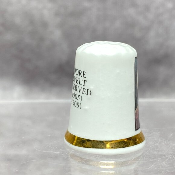 Theodore Roosevelt Commemorative Thimble Fine Bone China By Finsbury England - Picture 4 of 8